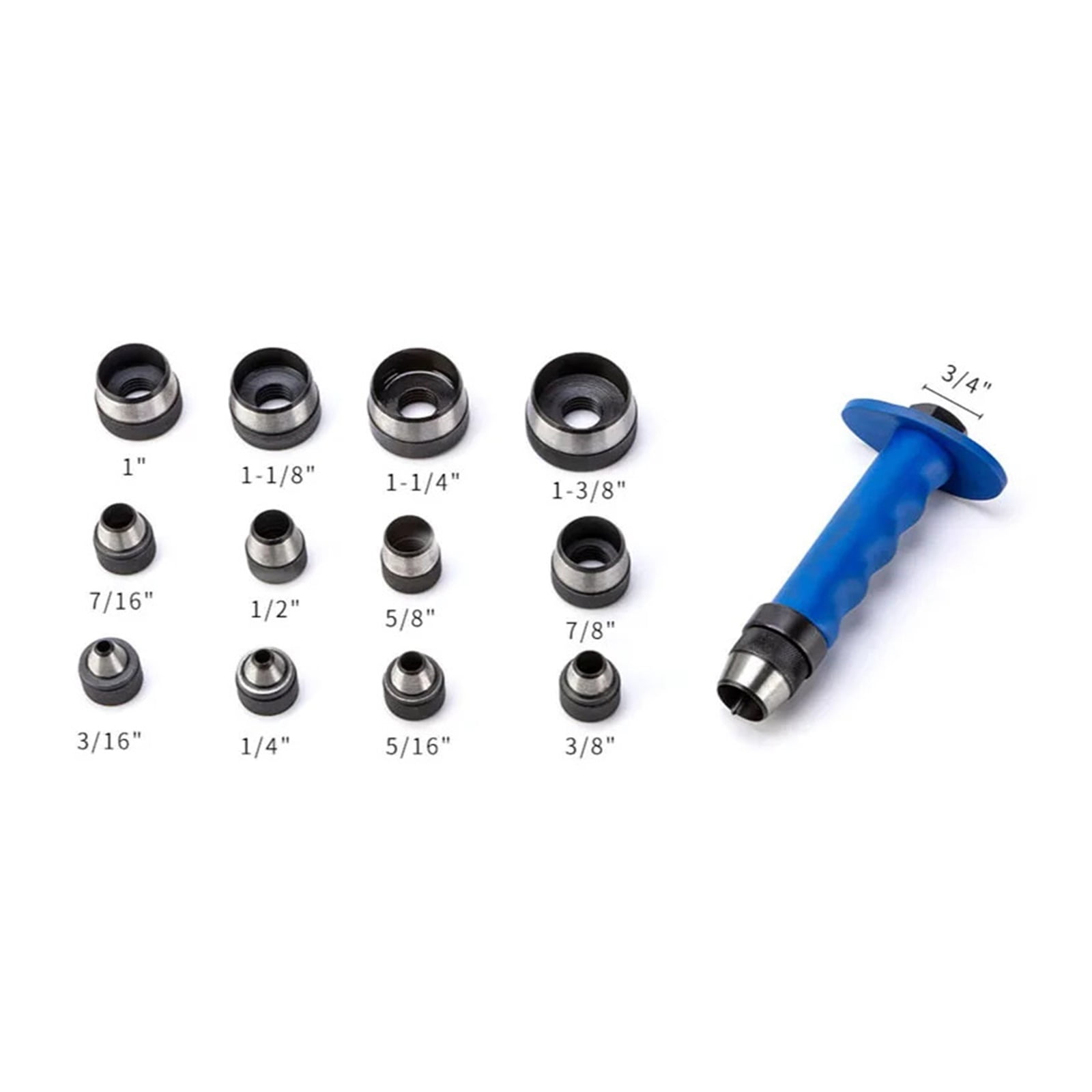 Leather DIY Craft 14pcs Hollow Punch Set, Belt Round Hole Punching Machine Replaceable High Carbon Steel Heavy Punch Tool