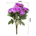 thumbnail image 3 of Enova Home 7 Heads 20" Tall Artificial Silk Peony Stem Fake Flowers Bush for Home Office Garden Decoration (Purple), 3 of 3
