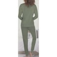 thumbnail image 2 of Honeydew Women’s Hacci Lounge PJ Set, 2-Piece Size: L, Color: Olive, 2 of 2