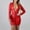 Red, variant on Ayolanni V-Neck Womens Party Dresses Pu Black Above The Knee Long Sleeve Solid Bodycon Dresses Girls Dresses L