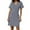 Grey, variant on Wdgfv Women Short Sleeve Nurse Working Uniform V Neck Wrap Dress with Pocket Nursing Scrubs Holiday Workwear Grey S