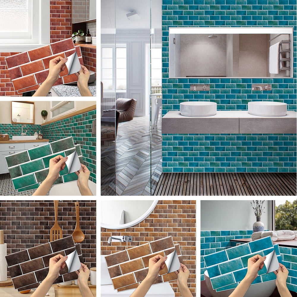 CUH Brick Stone Design Tiles Backsplash Self Adhesive Kitchen