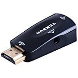 Tensun 1080p HDMI Male to VGA Female Video Converter Adapter with 3.5mm Audio Cable Supports 3D for PC, TV, Laptops, PS3, (Best Currency Converter App)