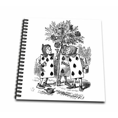 3dRose Painting the Roses Red. Alice in Wonderland John Tenniel illustration - Mini Notepad, 4 by 4-inch