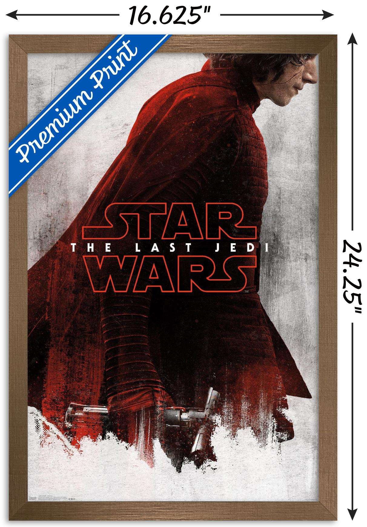 Star Wars: The Last Jedi - Red Kylo Wall Poster, 14.725" x 22.375", Framed