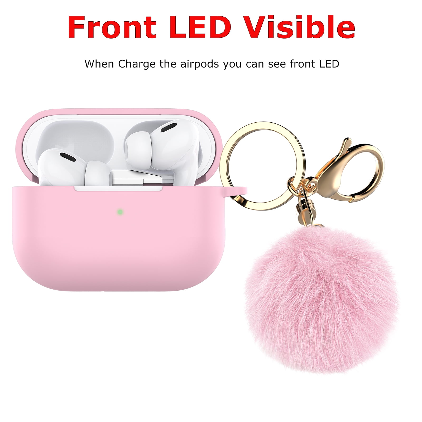  Case for Airpods Pro 2nd Generation - VISOOM Airpods Pro 2 Cases  Cover Women Cute 2022 Silicone iPod Pro 2 Earbuds Wireless Charging Case  Girl Bling Keychain for Apple Airpod Gen