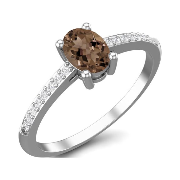 2.2 Ctw Oval Smoky Quartz 925 Sterling Silver Solitaire Women Valentines Day Gifts Ring