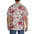 thumbnail image 3 of KLL Rose Mix Leopard 4 Print Men's Shirt Short Sleeve Button Down Summer Cuba Beach Shirts- 4X-Large, 3 of 5