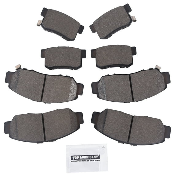 TOPAZ Front & Rear Ceramic Disc Brake Pads For 2003-2007 Honda Accord 3.0L D787 D536