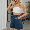 thumbnail image 4 of OHGOD Womens Casual Shorts - Womens High Waisted Shorts - Women High Waisted Jean Shorts - Cotton Athletic Shorts Women - Dark Blue - XL, 4 of 6
