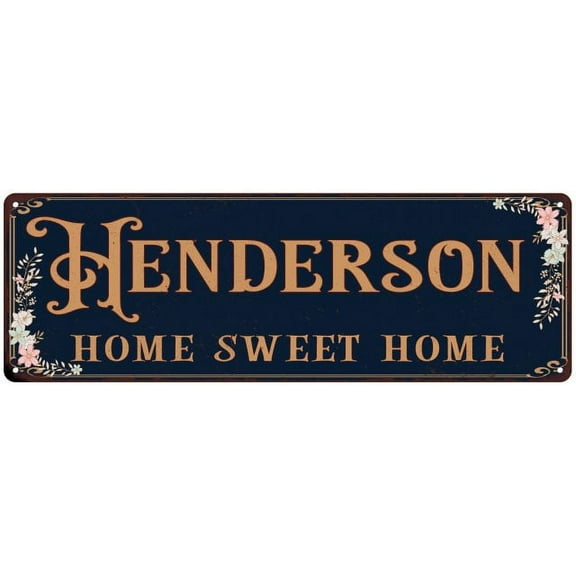 HENDERSON Home Sweet Home Victorian Gift 6x18 Metal Sign 206180046931