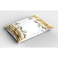 thumbnail image 2 of Ambesonne Asian Themed Pillow Sham 2 Pack, Simple Watercolor Leaf, 30"x20", White Brown Cream, 2 of 3