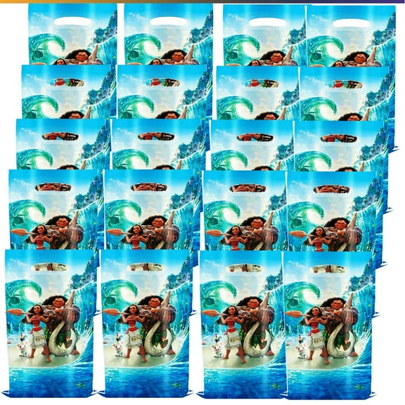 Moana Princess Goodie Bag Candy Treat Birthday Gift Bags Party Favors Handles Snack Supplies