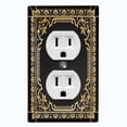 thumbnail image 1 of Metal Light Switch Plate Cover Elegant Victorian Floral Frame Black FRA075, 1 of 13
