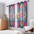 thumbnail image 7 of 2 Panels Set Blackout Curtains Thermal Insulated Sun Protection Room Darkening Drapes for Bedroom Colorful Delicate Floral, 7 of 7