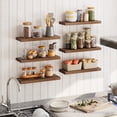 thumbnail image 2 of Fairy 15.8in Floating Shelves for Wall, Set of 6 Shelves for Bathroom, Bedroom, Kitchen Decro, Walnut, 2 of 7