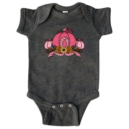 

Inktastic Pink October Pumpkin with Plaid Ribbon and Flowers Gift Baby Boy or Baby Girl Bodysuit