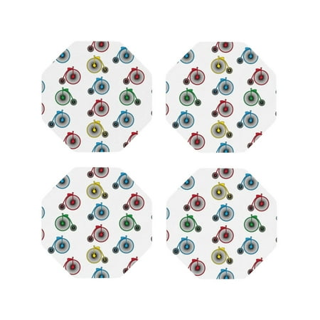 

Leather Coasters with Heat-resistant for Drinks colorful penny bike -标题2 Octagon