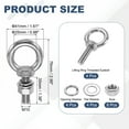 thumbnail image 2 of Uxcell M10 x 35mm Eye Bolt, 4Pcs 304 Stainless Steel Thread Lifting Ring Set, Silver, 2 of 7
