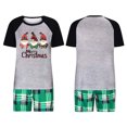 thumbnail image 2 of Yufatyle Matching Family Pajamas Sets Christmas Pj'S Santa Claus Print Top+Plaid Green Shorts Sleepwear Lounge Clothes for Women, L, 2 of 5