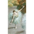 thumbnail image 2 of Degas, Edgar 15x24 Black Ornate Wood Framed with Double Matting Museum Art Print Titled - Dancer in Green, 2 of 4