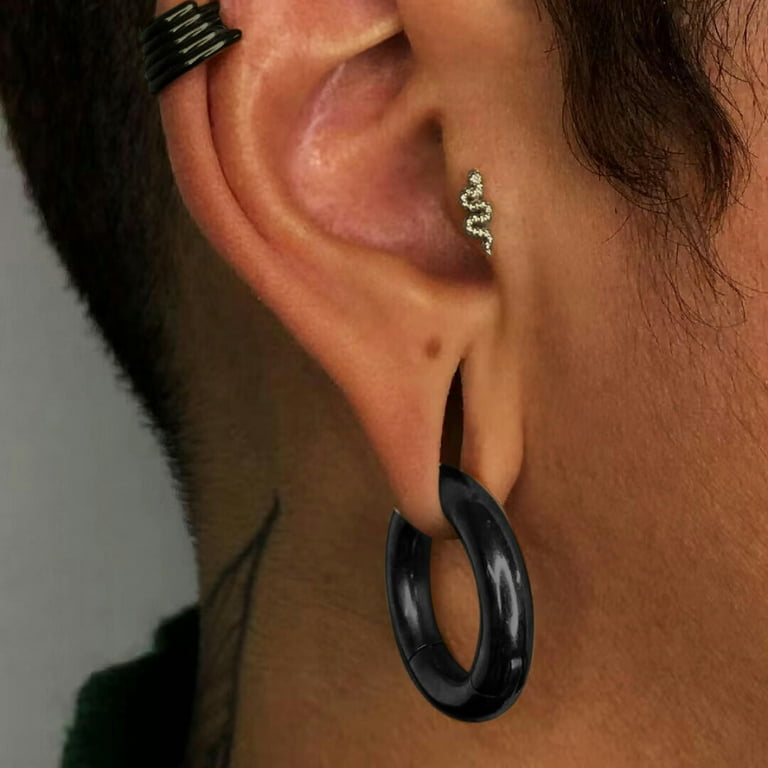 QQTDFG 2G-12G Titanium Hinged Large Septum Ring Clicker Ear Gauge