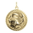 thumbnail image 4 of Reversible Cancer Zodiac Sign Charm Coin Pendant Necklace in Solid Gold (22 Inches), 4 of 4