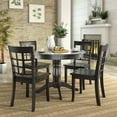 thumbnail image 2 of Lexington 5-Piece Wood Dining Set, Round Table and 4 Window Back Chairs, Dark Denim, 2 of 2