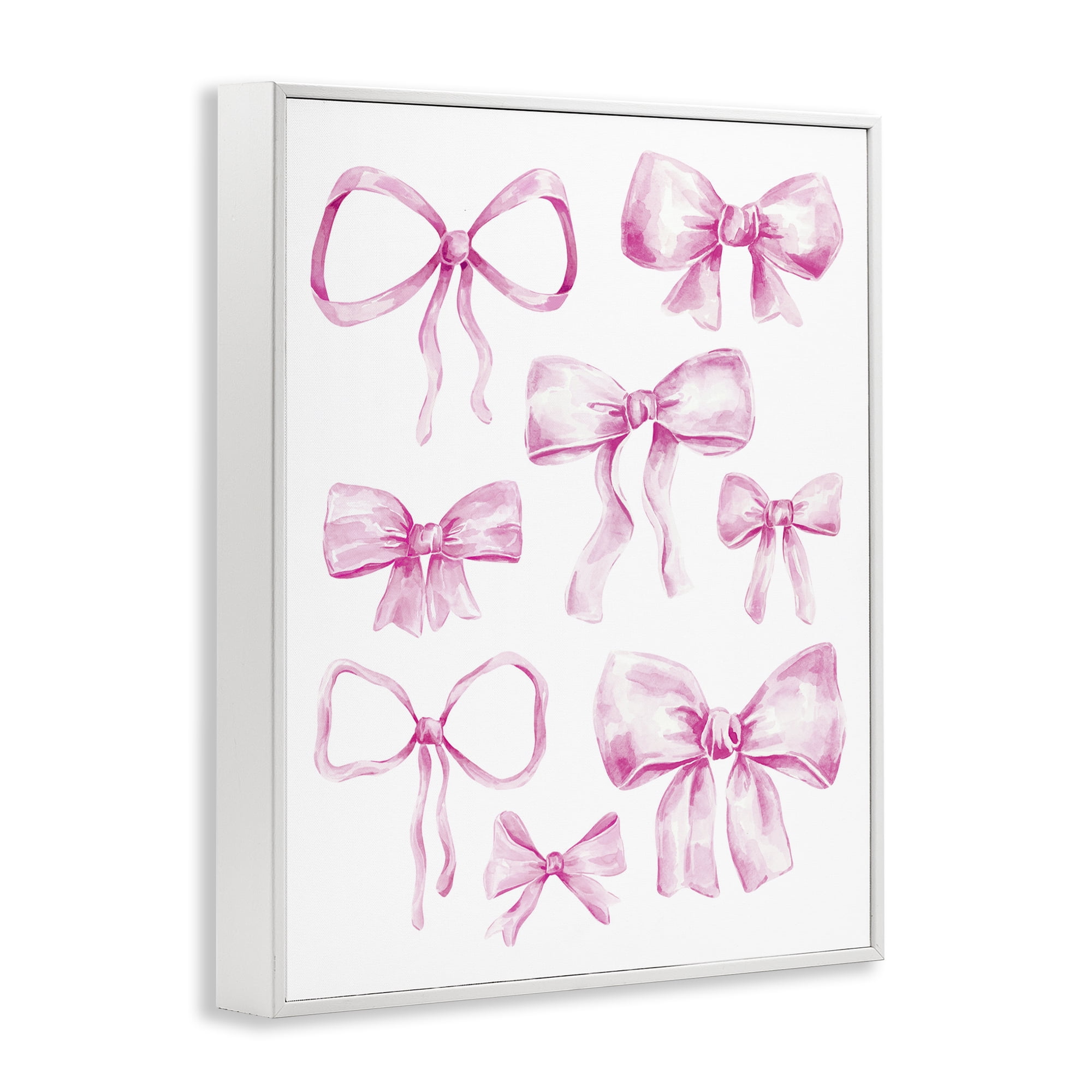 Stupell Industries Coquette Bow Collection White Framed Giclee Art, design by Bethany Sandoval