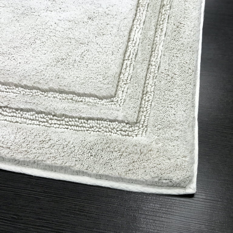 Superior Cotton Solid Non-slip Backing 2-Piece Bath Rug Set - On