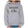 thumbnail image 1 of Awkward Styles Women's Mother Of Pugs Graphic Hoodie Tops Pet Loving Mom, 1 of 4