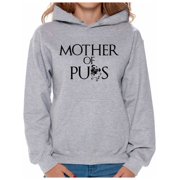 Awkward Styles Women's Mother Of Pugs Graphic Hoodie Tops Pet Loving Mom