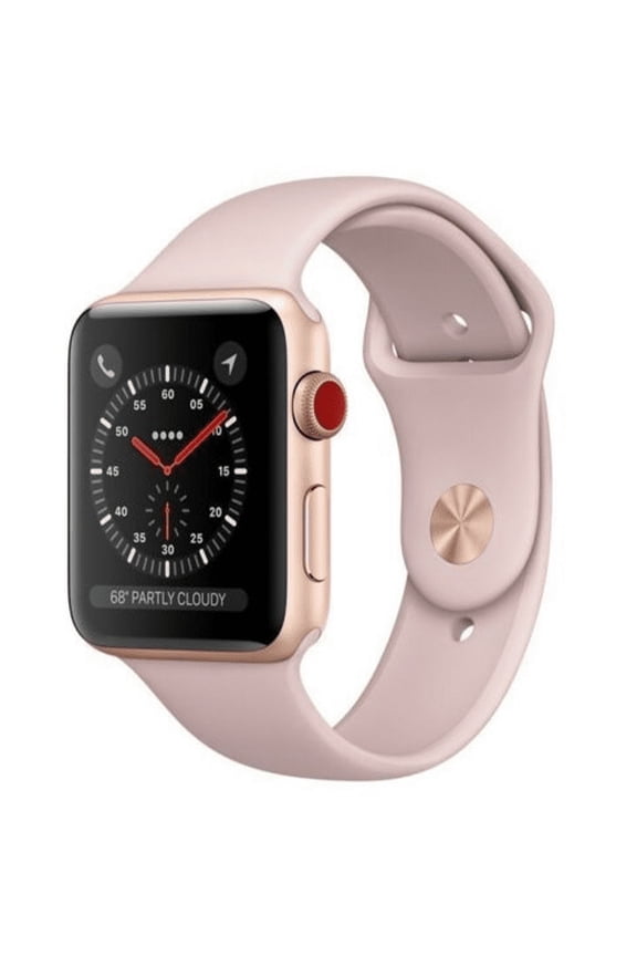 Restored Apple, Watch Series 3, 42mm GPS + Cellular Smart Watch, 10 Hour Battery Life, 1 Each, Capacity 16GB, Built-in GPS and GLONASS, S3 dual-core processor and W2 Apple wireless chip, Bluetooth 4.2, 2x brighter second-generation OLED Retina display with Force Touch (1000 nits), Wi-Fi (802.11b/g/n 2.4GHz), Siri speaks, Ceramic back, 1