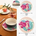 thumbnail image 3 of Mermaid Starfish Seashell Coral Ocean Bubble Fish Marine Sea Life Pot Holders Trivets, 2 PCS Round Cotton Thread Weave Potholders for Kitchens Hot Pads Table Mats Coasters for Hot Dishes, 3 of 7