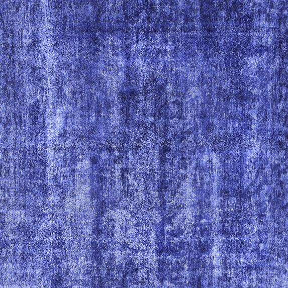 Ahgly Company Machine Washable Indoor Square Oriental Blue Industrial Area Rugs, 8' Square