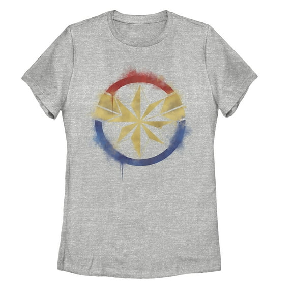 Women's Marvel Avengers: Endgame Smudged Captain Marvel  Graphic Tee Athletic Heather Small