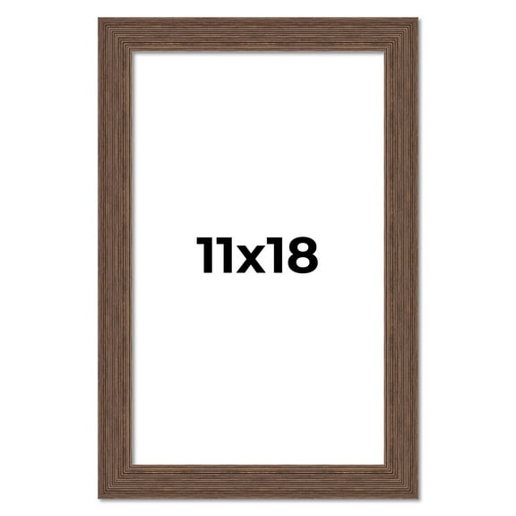 11x18 Frame Brown Farmhouse Solid Wood Picture Frame Width 1.5 Inches | Interior Frame Depth 0.5