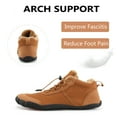 thumbnail image 3 of Mens Winter Barefoot Boots Fur Lined Snow Boots Warm Slip Resistant Minimalist Hiking Boots Brown 8.5 UK, 3 of 7