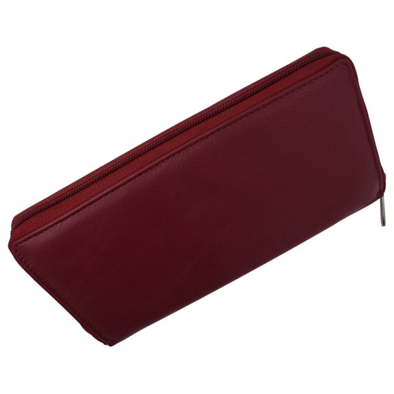RFID Blocking Genuine Leather Women's Wristlet Wrist Strap Long Purse Leather Wallet