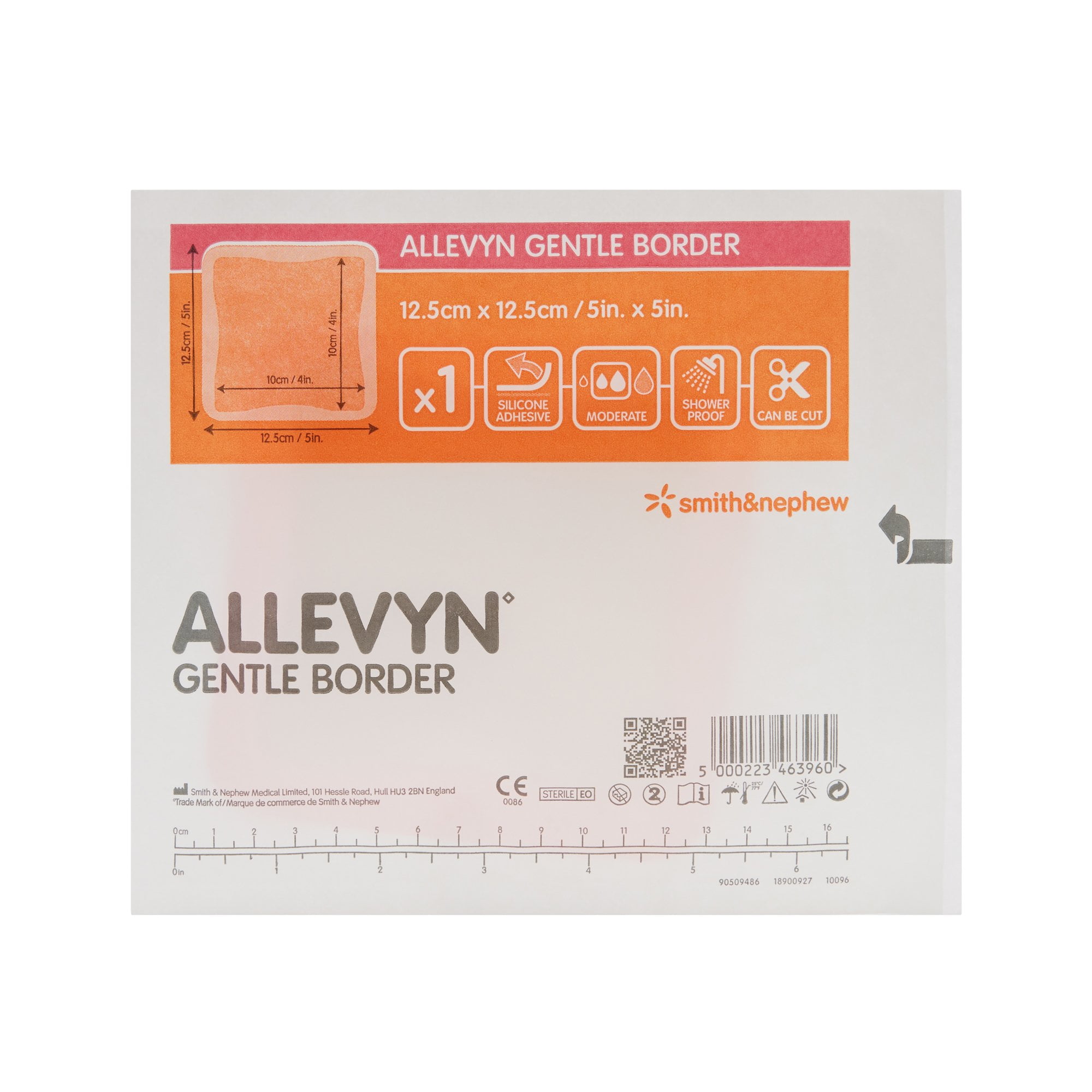 Smith & Nephew Allevyn Gentle Border Foam Dressing 5 x 5" Square Hydrocellular Foam 66800279 10 per Box