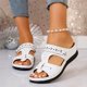 thumbnail image 2 of MKLEKYY Sandalias deportivas para Mujer, Zapatos de Verano Lisos Informales Con Punta Abierta y Cuñas, Cómodos Zapatos de Playa, Sandalias, Zapatillas, 2 of 5