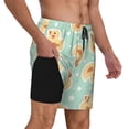 thumbnail image 2 of Yiaed Cute Duck Print Mens Swim Trunks Bathing Suit Compression Liner Beach Swim Shorts Swimwear Quick Dry Zipper Pocket No-Chafing Board Short-Medium, 2 of 6