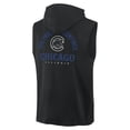 thumbnail image 3 of Men's Fanatics Black Chicago Cubs Fire Speed Sleeveless Pullover Hoodie, 3 of 3