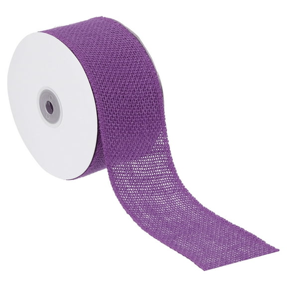 Uxcell 2.5 Inch Wide 10 Yards Burlap Ribbon, Natural Jute Fabric Crafts Roll Gift Wrapping Purple