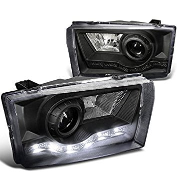 Ford F250 F550 Led - Spec-D Tuning LHP-F25099JM-RS Ford F250 F350 F450 F550 Black Projector Headlights+R8 Led Drl
