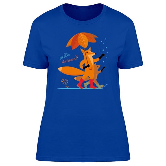 Two Foxes Under The Rain T-Shirt Women -Image by Shutterstock, Female Large