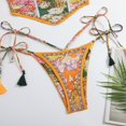 thumbnail image 4 of Gibobby Trajes de Baño Mujer Traje de baño con tirantes para mujer, nuevo traje de baño, Bikini Sexy étnico Floral, monos con estampado de patrones, traj(Naranja,CH), 4 of 5