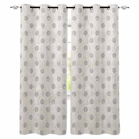 Polka Dot Blackout Curtains for Bedroom Living Room Darkening Curtains 54 Inch Long Grey Modern Geometric Vintage Spots Short Curtain for Small Window Treatment Insulated Grommet Drapes 42 x54 x2