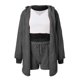 thumbnail image 2 of Gibobby Conjunto de pijama Pijamas de mujer Chaleco de piezas Pantalones cortos Chaqueta Pijamas de felpa Conjuntos de piezas(Gris,XL), 2 of 5