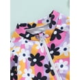thumbnail image 6 of FEORJGP Little Girls Summer Swimwear Beachwear 1-6Y Kids Onepiece Swimsuit Long Sleeve Jumpsuit Crewneck Rompers Bobble Decor Zip Up Floral Bathing Suit, 6 of 9